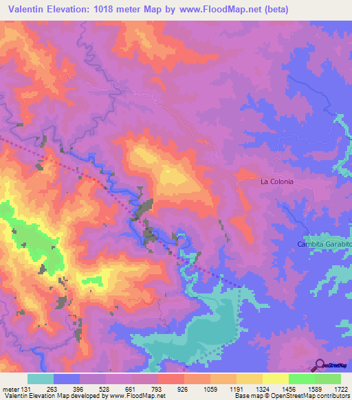 Valentin,Dominican Republic Elevation Map