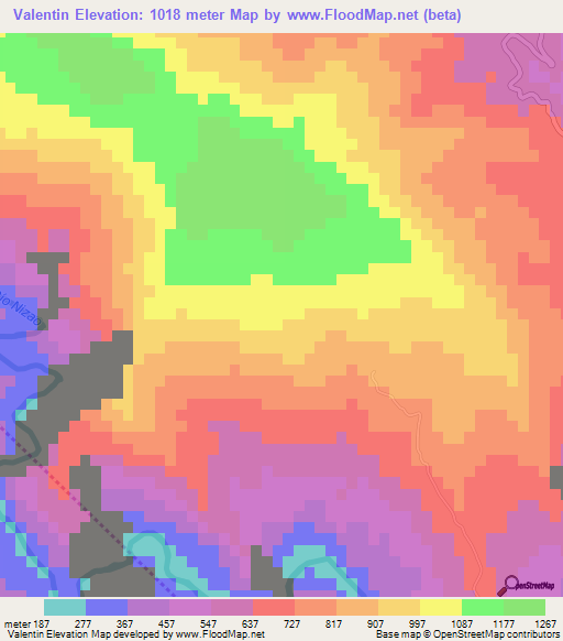 Valentin,Dominican Republic Elevation Map