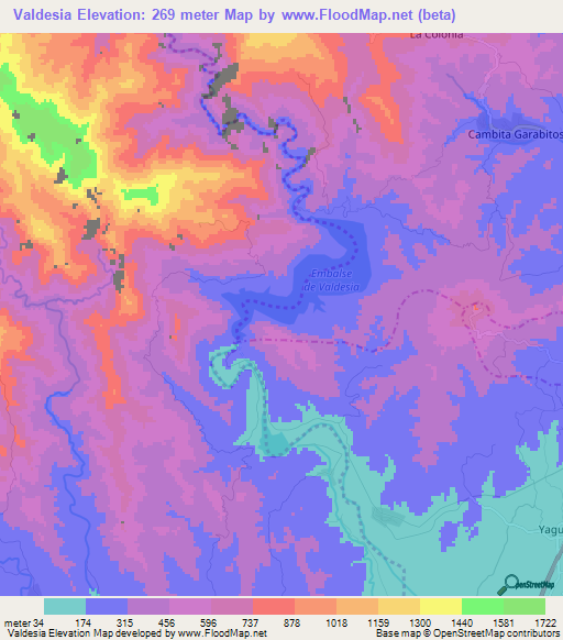 Valdesia,Dominican Republic Elevation Map