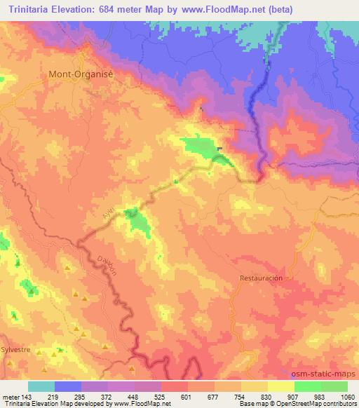 Trinitaria,Dominican Republic Elevation Map