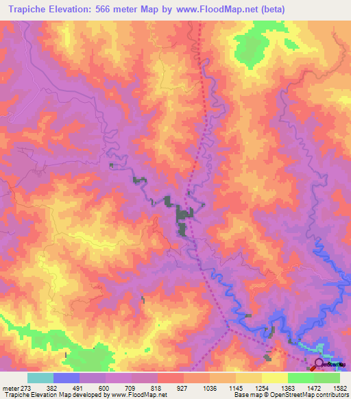 Trapiche,Dominican Republic Elevation Map