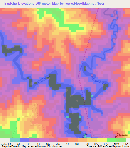 Trapiche,Dominican Republic Elevation Map