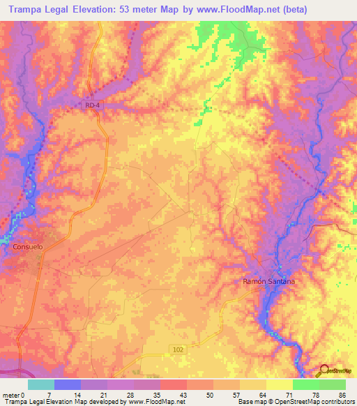 Trampa Legal,Dominican Republic Elevation Map