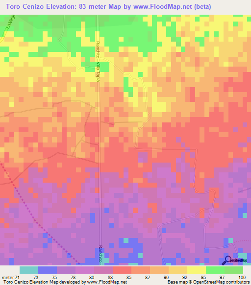 Toro Cenizo,Dominican Republic Elevation Map