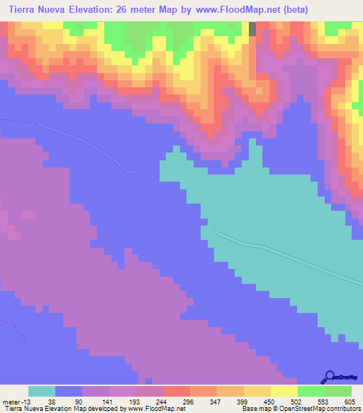 Tierra Nueva,Dominican Republic Elevation Map