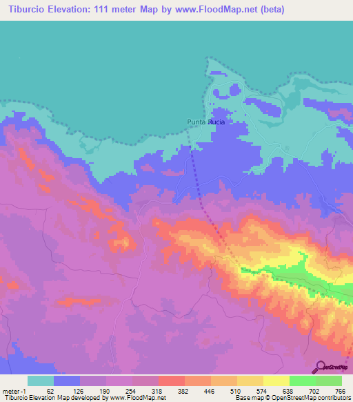 Tiburcio,Dominican Republic Elevation Map