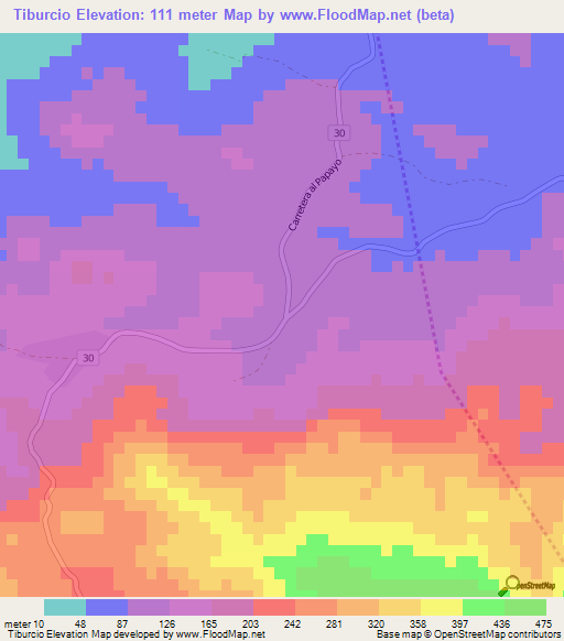 Tiburcio,Dominican Republic Elevation Map