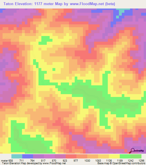 Taton,Dominican Republic Elevation Map