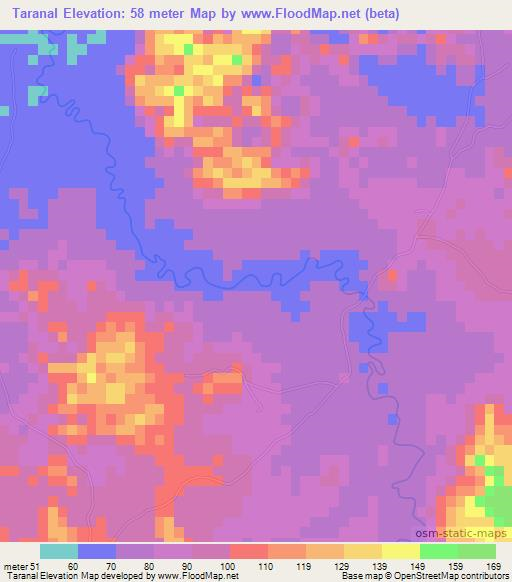 Taranal,Dominican Republic Elevation Map