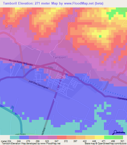 Tamboril,Dominican Republic Elevation Map