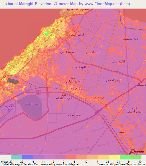 `Izbat al Maraghi,Egypt Elevation Map