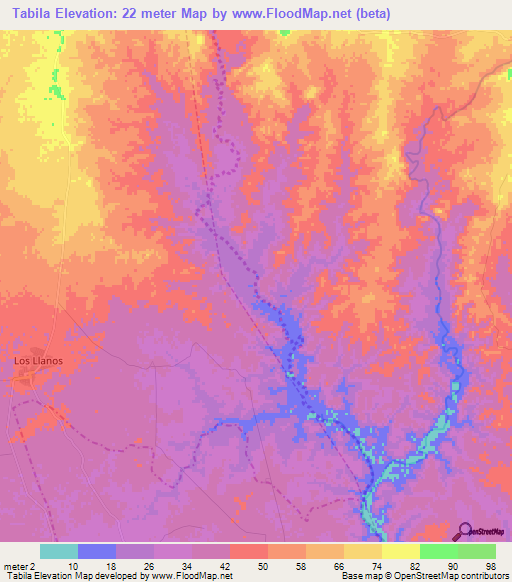 Tabila,Dominican Republic Elevation Map