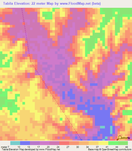 Tabila,Dominican Republic Elevation Map