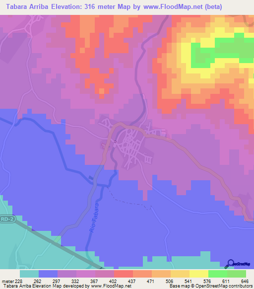 Tabara Arriba,Dominican Republic Elevation Map