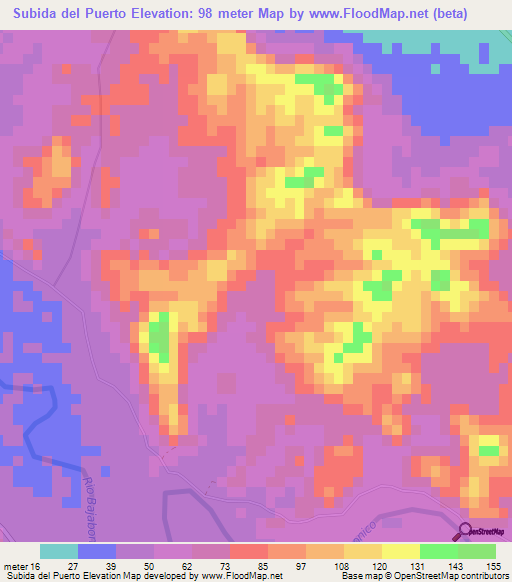 Subida del Puerto,Dominican Republic Elevation Map