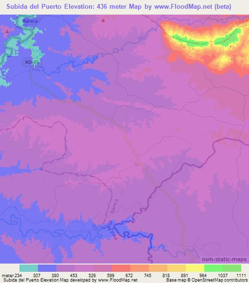 Subida del Puerto,Dominican Republic Elevation Map