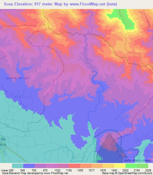 Sosa,Dominican Republic Elevation Map