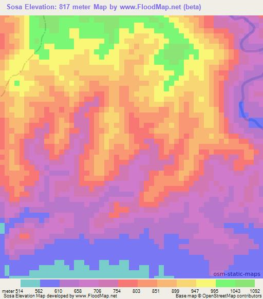 Sosa,Dominican Republic Elevation Map