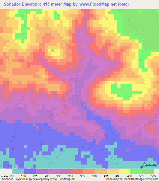 Sonador,Dominican Republic Elevation Map