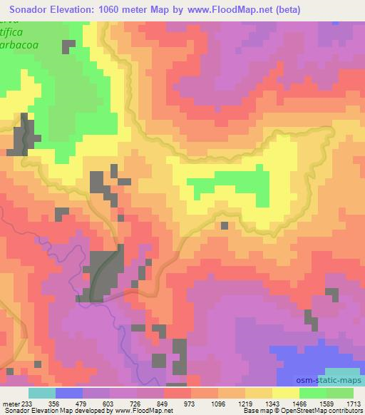 Sonador,Dominican Republic Elevation Map