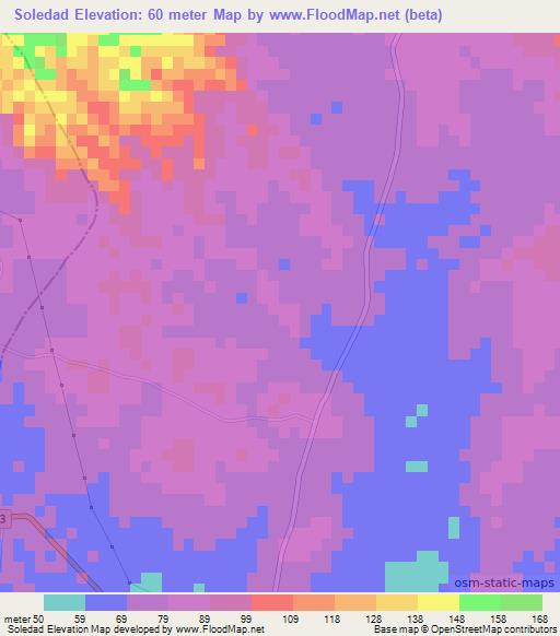 Soledad,Dominican Republic Elevation Map