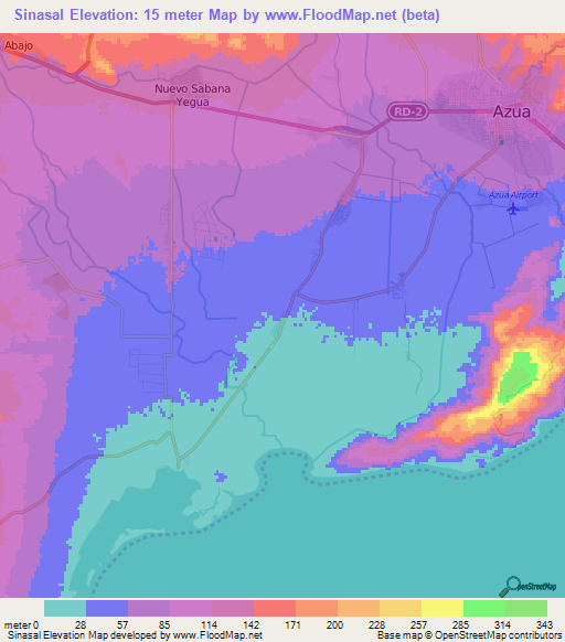 Sinasal,Dominican Republic Elevation Map