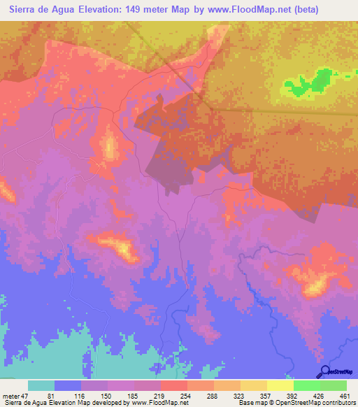 Sierra de Agua,Dominican Republic Elevation Map