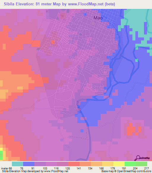 Sibila,Dominican Republic Elevation Map