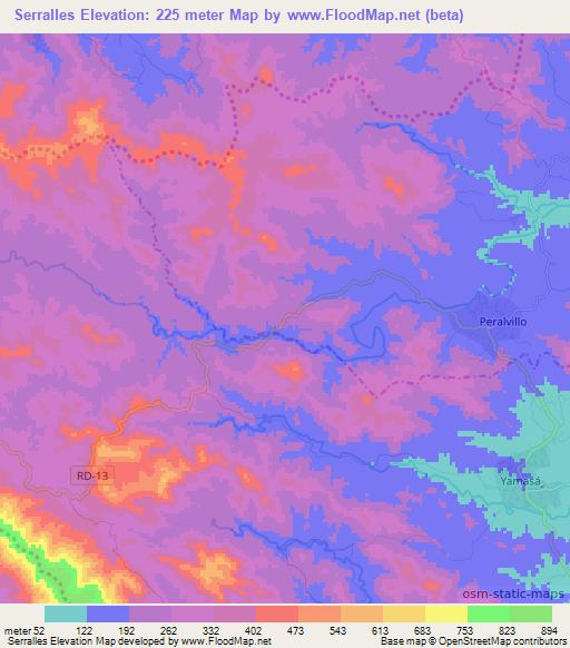 Serralles,Dominican Republic Elevation Map