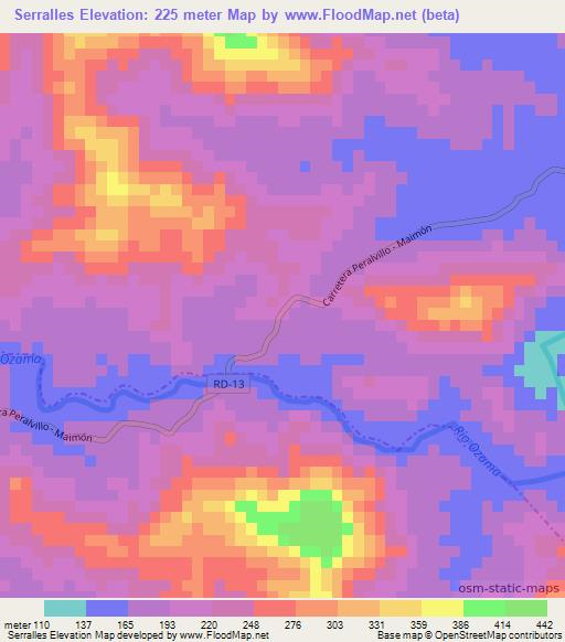 Serralles,Dominican Republic Elevation Map