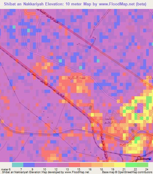 Shibat an Nakkariyah,Egypt Elevation Map