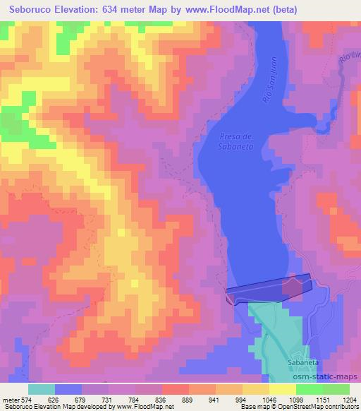 Seboruco,Dominican Republic Elevation Map