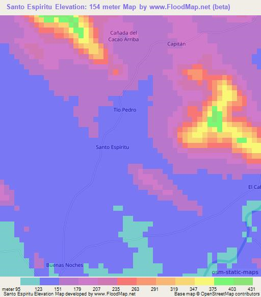 Santo Espiritu,Dominican Republic Elevation Map