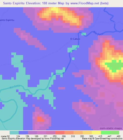 Santo Espiritu,Dominican Republic Elevation Map