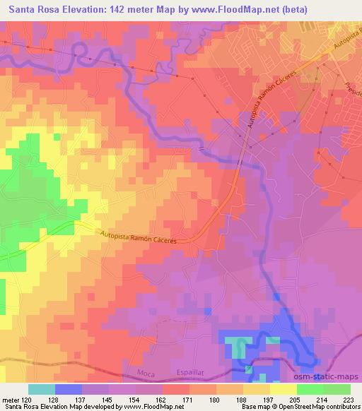 Santa Rosa,Dominican Republic Elevation Map