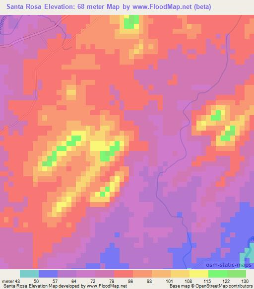 Santa Rosa,Dominican Republic Elevation Map