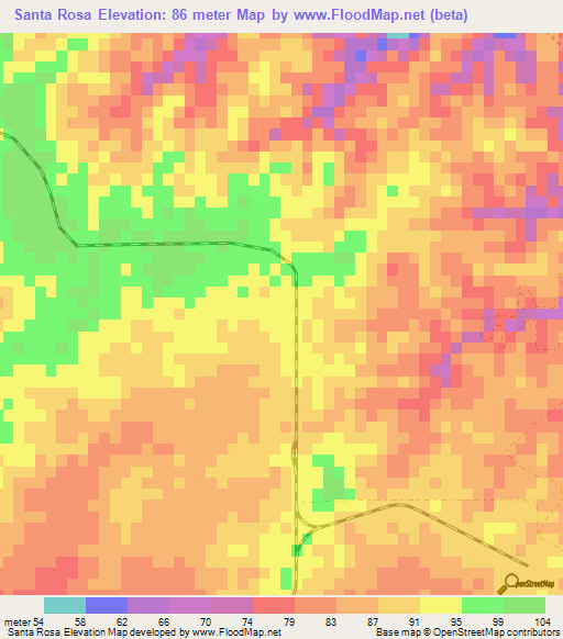 Santa Rosa,Dominican Republic Elevation Map