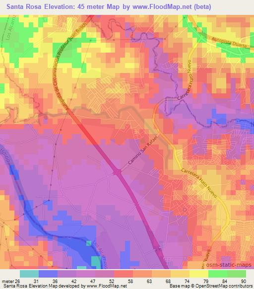 Santa Rosa,Dominican Republic Elevation Map