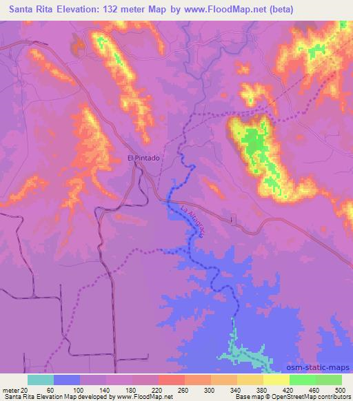 Santa Rita,Dominican Republic Elevation Map