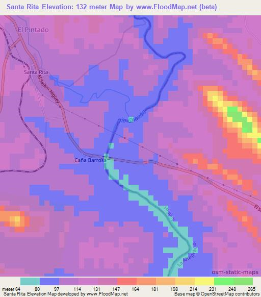 Santa Rita,Dominican Republic Elevation Map