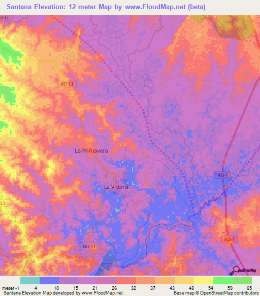 Santana,Dominican Republic Elevation Map