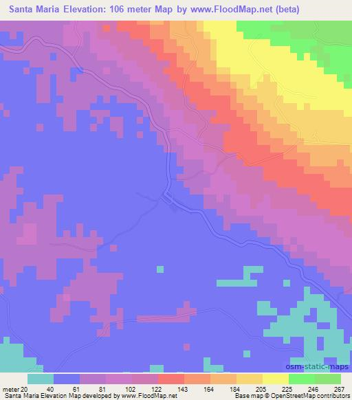 Santa Maria,Dominican Republic Elevation Map