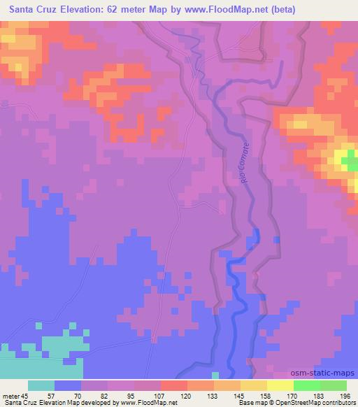 Santa Cruz,Dominican Republic Elevation Map