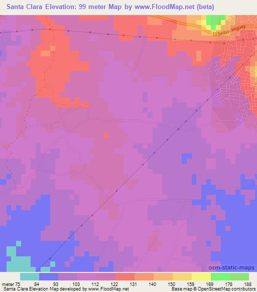 Santa Clara,Dominican Republic Elevation Map