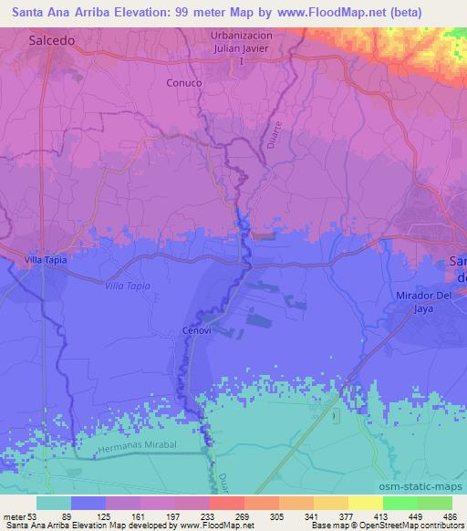 Santa Ana Arriba,Dominican Republic Elevation Map