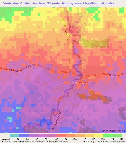 Santa Ana Arriba,Dominican Republic Elevation Map