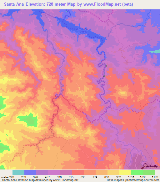 Santa Ana,Dominican Republic Elevation Map