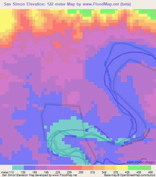 San Simon,Dominican Republic Elevation Map