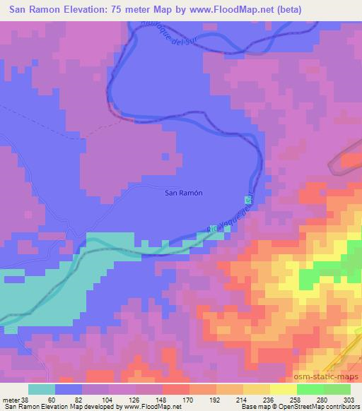 San Ramon,Dominican Republic Elevation Map