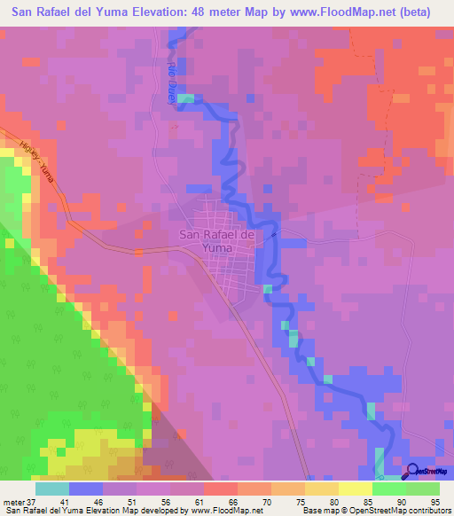 San Rafael del Yuma,Dominican Republic Elevation Map